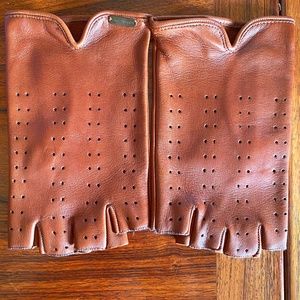 Italian Leather Driver Gloves - woman Sz M by Free people - Fingerless